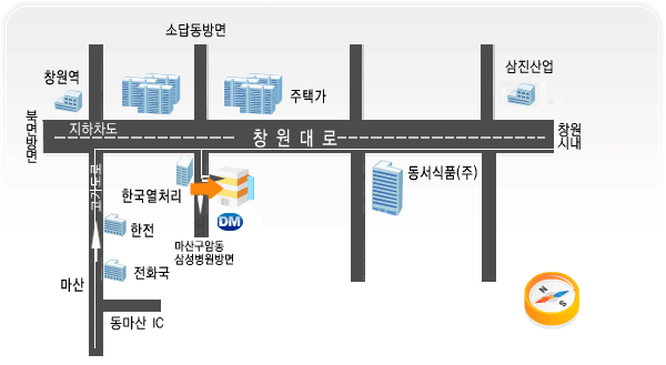 창원대로에서 마산구암동 삼성병원방면 왼편